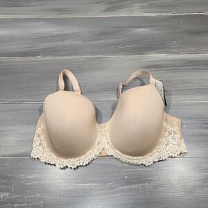Wacoal Embrace Lace Contour Bra 38D Sand Ivory Underwire T-Shirt Bra 853191